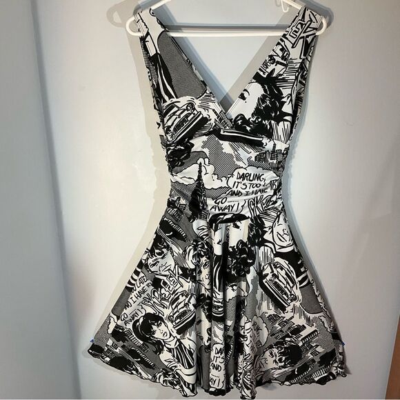 Just in Time USA Pop Art Lichtenstein Skater Dress, S/P. So cool! - Picture 8 of 16
